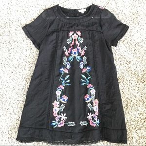 Floral Embroidered A-line Tunic Dress